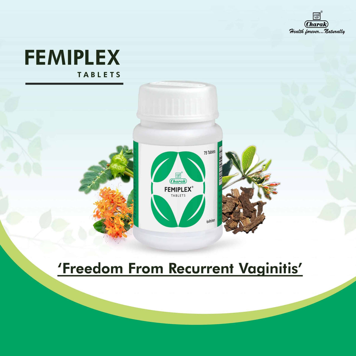 Charak Ayurvedic Femiplex 75 Tablets & Gel 30g