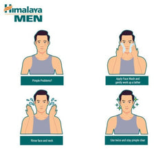 Himalaya Herbal Ayurvedic Personal Care Men Pimple Clear Neem Fast And Strong Action On Pimples Face Wash Liquid