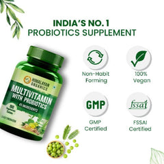 Гималайские органические мультивитамины для мужчин и женщин, 45 ингредиентов, 180 таблеток с пробиотиками
