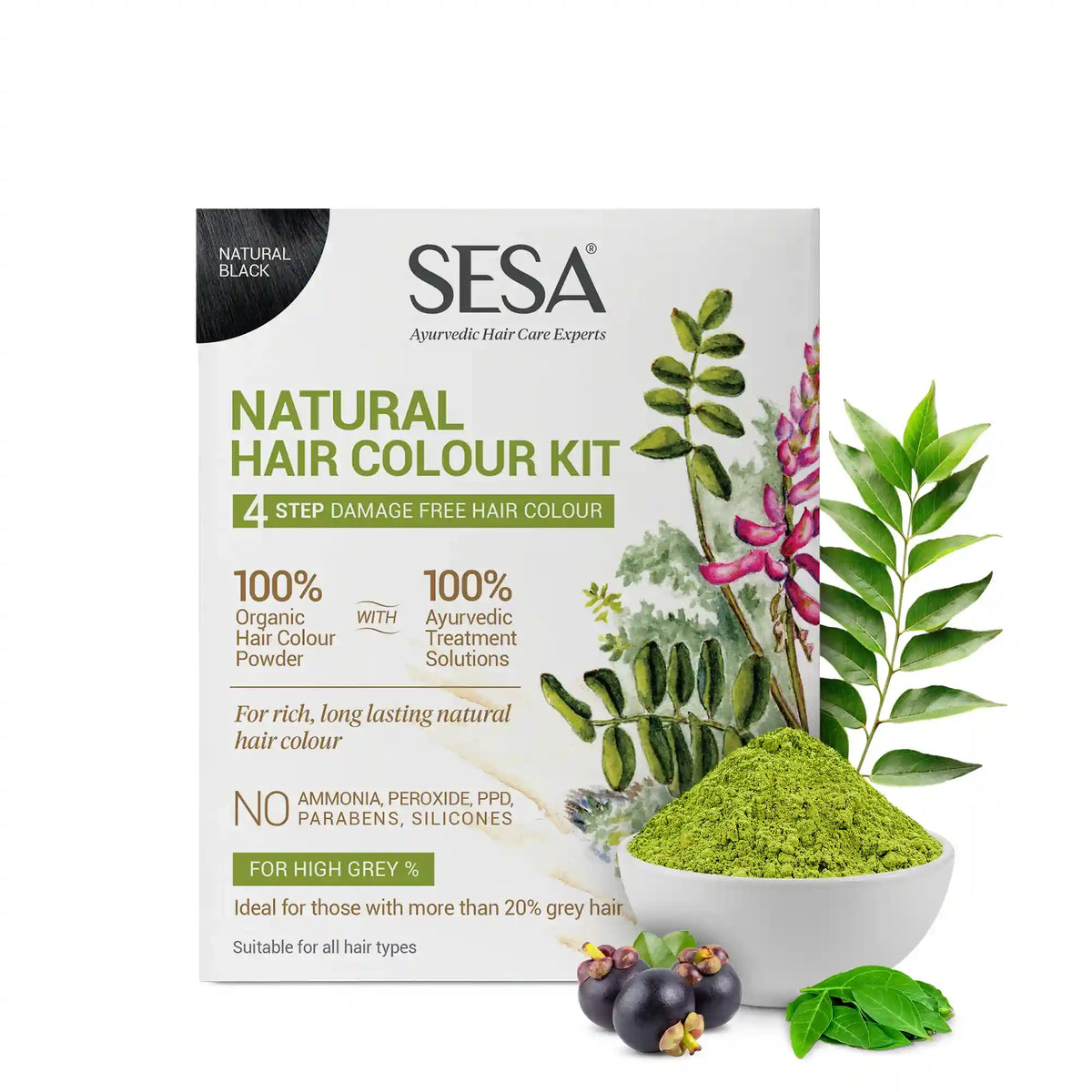 Sesa Care Cosmetics 4-Step Natural Hair Colour Kit