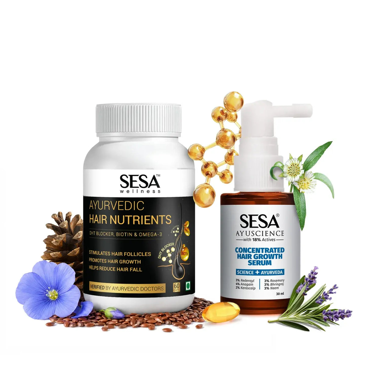 Sesa Care Cosmetics Men's 90-Day Hair Care Kit