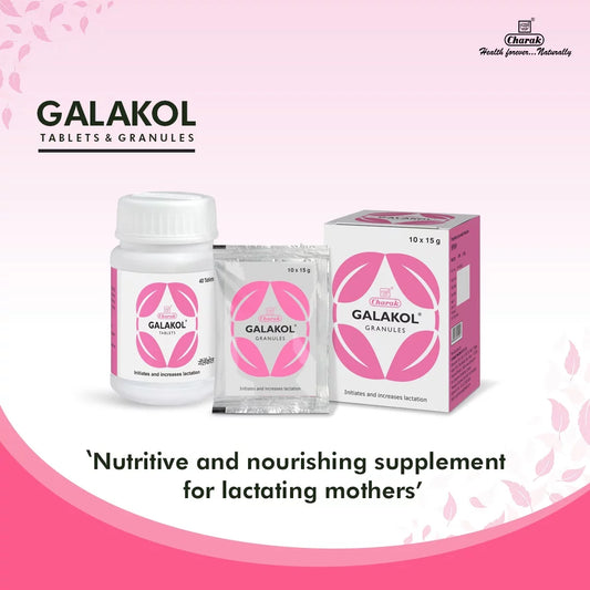 Charak Ayurvedic Galakol 40 Tablets & Granules Powder 10 X 15g