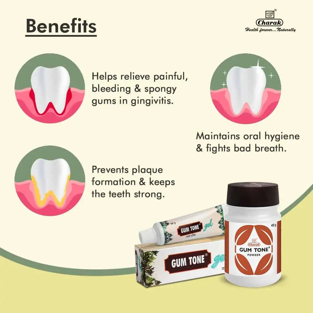 Charak Ayurvedic GumTone Powder & Gum Ton Gel