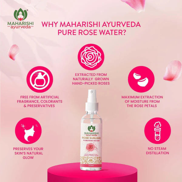 Maharishi Ayurveda Pure Rose Water Preserves Your Skin Natural Glow 100ml