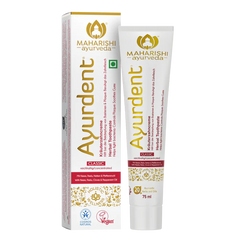 Maharishi Ayurveda Ayurdent Classic Toothpaste with 1 Pack Free Copper Tongue Cleaner Saliva Balancing Formula 75ml