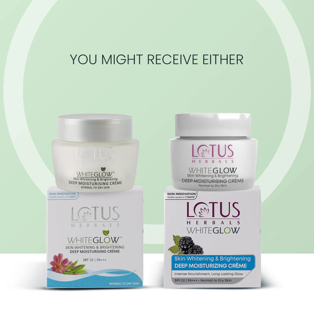 Lotus Herbals Cosmetics WhiteGlow Skin Brightening Deep Moisturising Cream SPF 20 PA+++ 60g