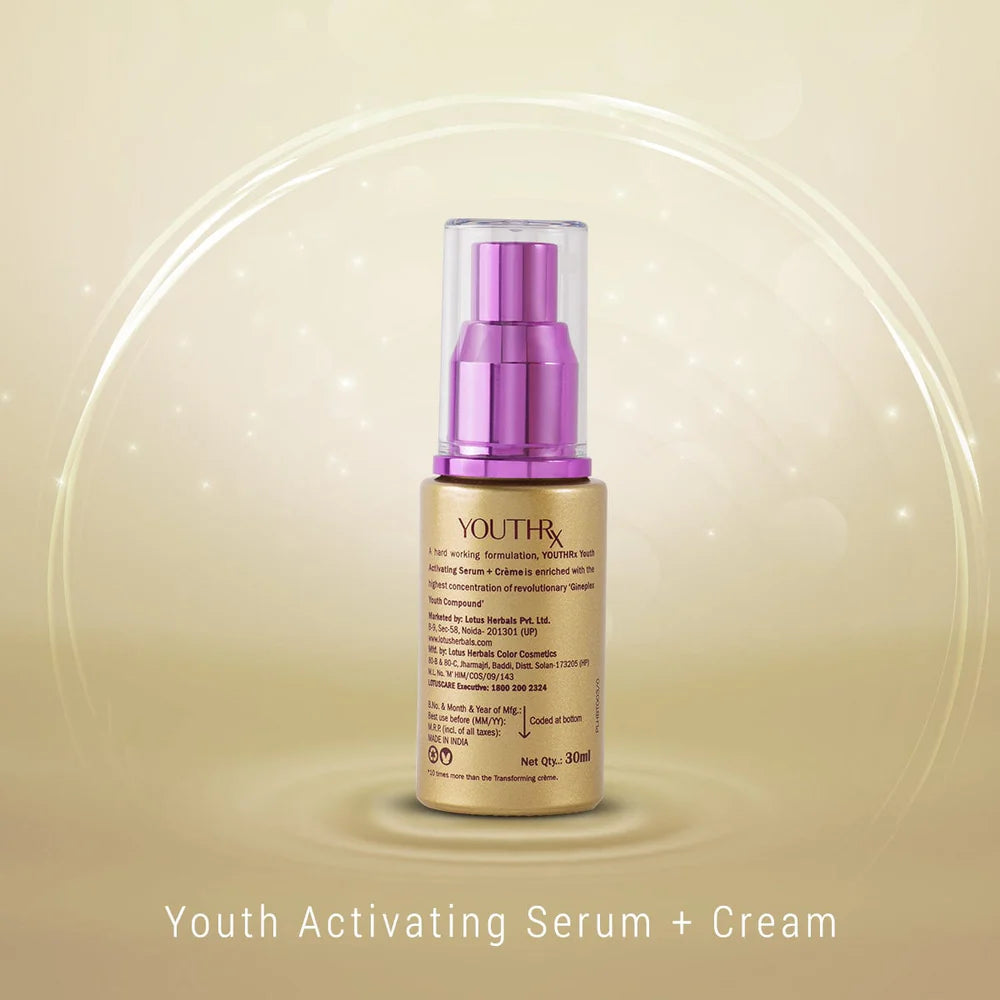 Lotus Herbals Cosmetics YouthRx Youth Activating Serum + Cream 30ml