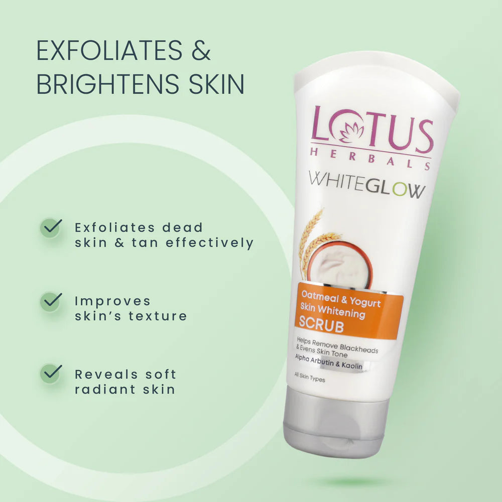 Lotus Herbals Cosmetics WhiteGlow Skin Brightening Oatmeal & Yogurt Scrub