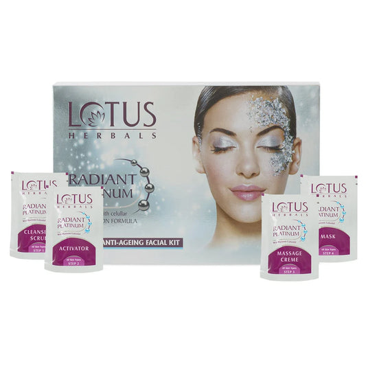 Lotus Herbals Cosmetics Radiant Platinum Cellular Anti Ageing Salon Grade Single Facial Kit