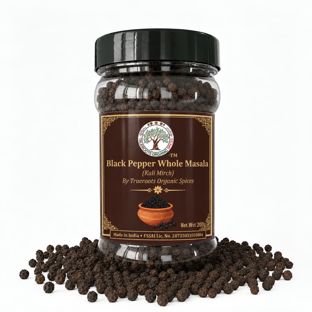 Trueroots Organic Spices Black Pepper (Kali Mirch) Whole Masala